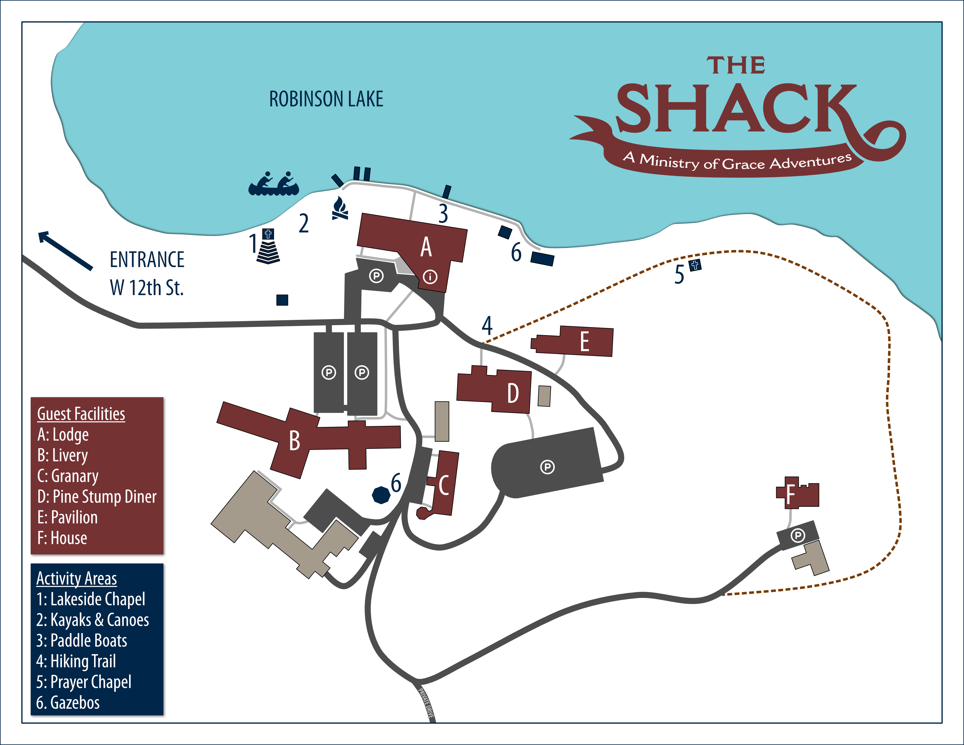Map of The Shack Campus